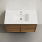 36 inch brown oak Wall-Mount Bathroom Vanity 1 Faucet Hole with White Sink counter top