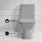 Carre One-Piece Square Toilet, Dual Flush - Matte Gray, Chrome Hardware