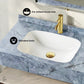 36 inch Avancer Wall-Mount Bathroom Vanity white oak - 1 Faucet Hole (Blue Celeste Sink)