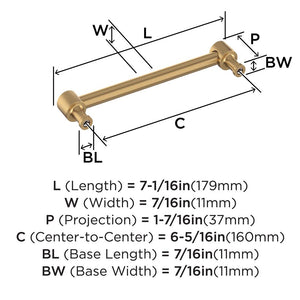 Amerock (Pack of 10)- DUPONT CIRCLE 6-5/16 inch (160mm) Center-to-Center