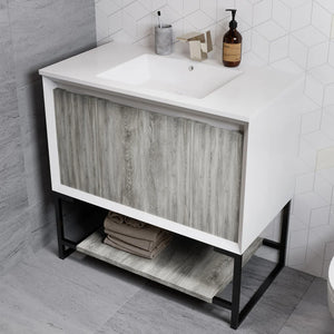 Marseille Freestanding Bathroom Vanity 36 inch with white sink top