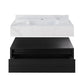 36 inch Avancer Wall-Mount Bathroom Vanity black oak White Marble Sink - 1 Faucet Hole