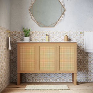 Arles 48" Single, Bathroom Vanity in Honey