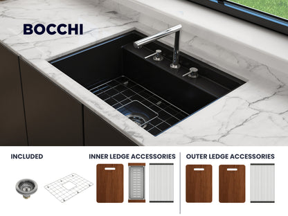 BAVENO 27 with Covers (3-hole faucet setting) Hideaway Undermount/Drop-In Sink 27 inch with Covers