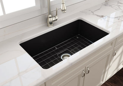 Bocchi SOTTO  Undermount Fireclay 32 inch Single Bowl Kitchen Sink