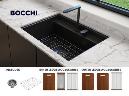 BAVENO 27 with Covers (2-hole faucet setting) - Hideaway Undermount/Drop-In Sink 27 inch with Covers