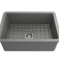 SOTTO Undermount Fireclay 27 inch Single Bowl Kitchen Sink