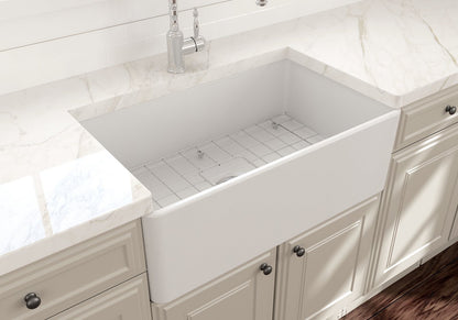 Bocchi - CLASSICO 30 Farmhouse Apron Front Fireclay 30 inch Single Bowl Kitchen Sink