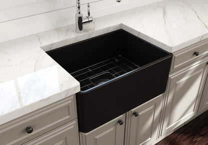 Bocchi CLASSICO Farmhouse Apron Front Fireclay 24 inch Single Bowl Kitchen Sink