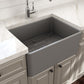Bocchi CLASSICO Farmhouse Apron Front Fireclay 24 inch Single Bowl Kitchen Sink