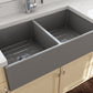 CONTEMPO 36D Farmhouse Apron Front Fireclay 36 inch Double Bowl Kitchen Sink