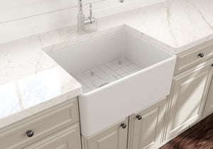 Bocchi CLASSICO Farmhouse Apron Front Fireclay 24 inch Single Bowl Kitchen Sink