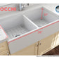 CONTEMPO 36D Farmhouse Apron Front Fireclay 36 inch Double Bowl Kitchen Sink