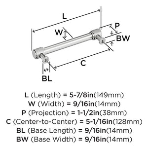 Amerock (pack of 10)- FARADAY Cabinet Pull 5-1/16 inch (128mm) Center-to-Center