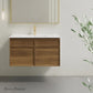 36 inch brown oak Wall-Mount Bathroom Vanity 1 Faucet Hole with White Sink counter top