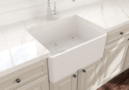 Bocchi CLASSICO Farmhouse Apron Front Fireclay 24 inch Single Bowl Kitchen Sink