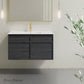 36 inch black oak Wall-Mount Bathroom Vanity 1 Faucet Hole with White Sink counter top (Copy)