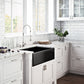 30 x 20 inch Fireclay Reversible Farmhouse Apron-Front Kitchen Sink Single Bowl – Glossy Black