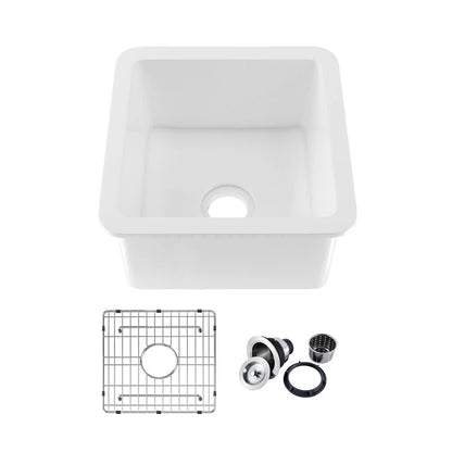 18″ Fireclay Undermounted Kitchen Sink Cubic Series – K2-S18SQ