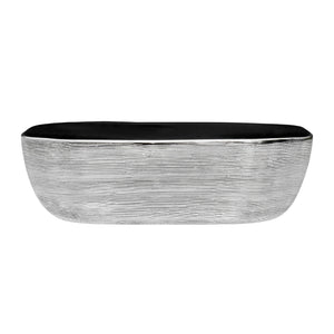 20 x 16 inch Bathroom Vessel Sink Silver Decorative Art Above Vanity Counter Black Ceramic
