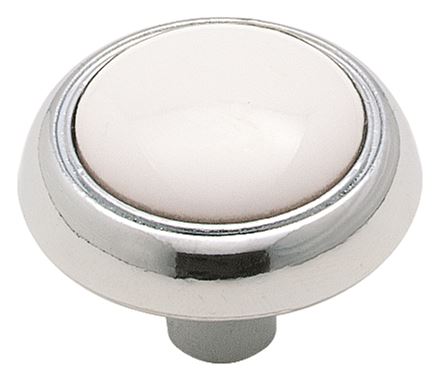 White/Polished Chrome amerock knob