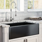 30 x 20 inch Fireclay Reversible Farmhouse Apron-Front Kitchen Sink Single Bowl – Glossy Black