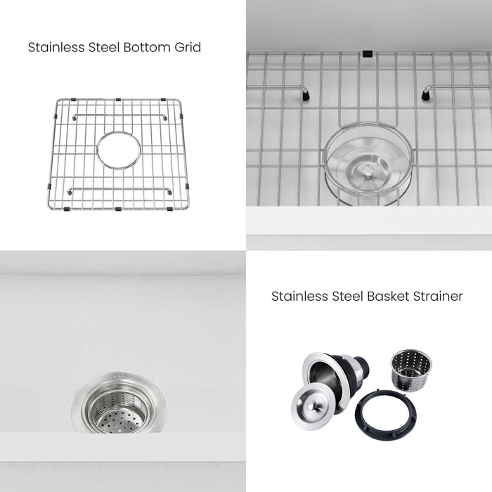 18″ Fireclay Undermounted Kitchen Sink Cubic Series – K2-S18SQ