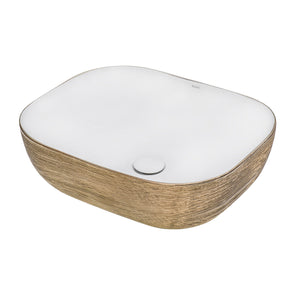 20 x 16 inch Bathroom Vessel Sink Rose Gold Decorative Art Above Vanity Counter White Porcelain Ceramic