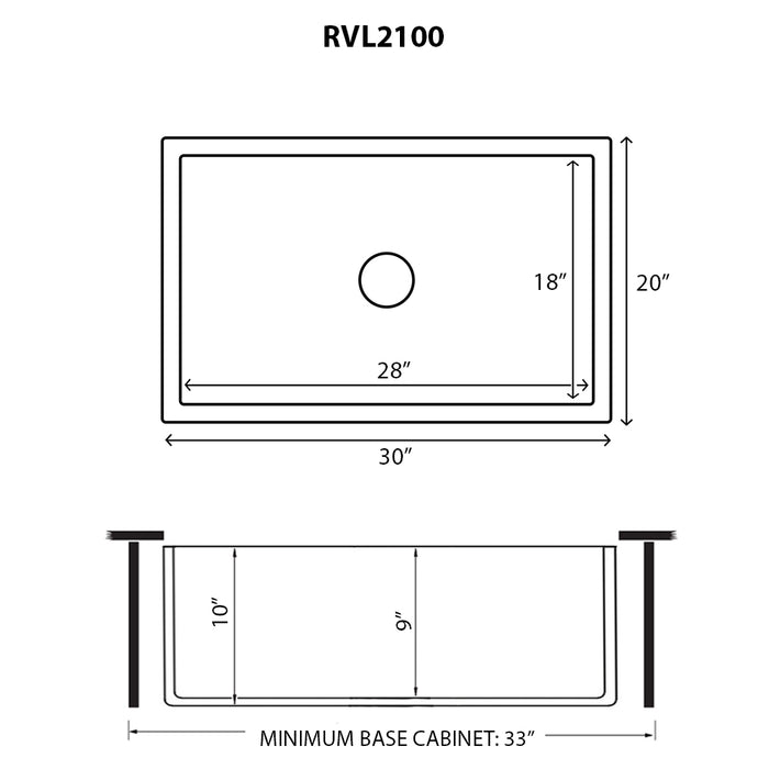30 x 20 inch Fireclay Reversible Farmhouse Apron-Front Kitchen Sink Single Bowl – Biscuit