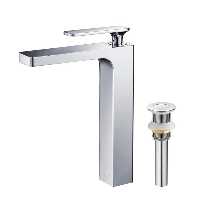 KIBI Infinity Brass Single Handle Bathroom Vessel Sink Faucet