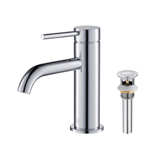 KIBI Circular Brass Single Handle Bathroom Vanity Sink Faucet