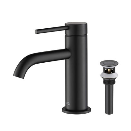 KIBI Circular Brass Single Handle Bathroom Vanity Sink Faucet
