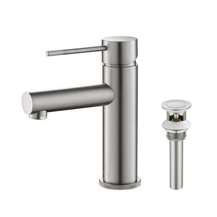 KIBI Circular X Brass Single Handle Bathroom Vanity Sink Faucet