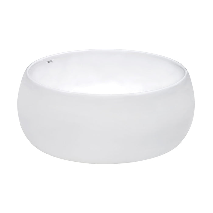 16 inch Bathroom Vessel Sink Round White Above Counter Circular Porcelain Ceramic