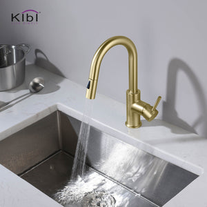 Luxe Single Handle High Arc Pull Down Kitchen Faucet – KKF2011