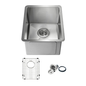 14″ Handcrafted Undermount Single Bowl 16 gauge Stainless Steel Kitchen Sink – K1-S14