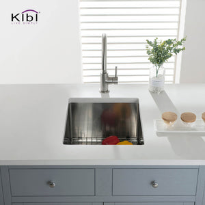 16″ Handcrafted Undermount Single Bowl 16 gauge Stainless Steel Kitchen Sink – K1-S16