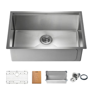 28″ Undermount Single Bowl Stainless Steel Workstation Sink – K1-S28T
