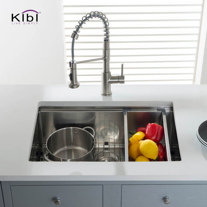 28″ Undermount Single Bowl Stainless Steel Workstation Sink – K1-S28T