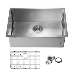 28″ Handcrafted Undermount Single Bowl 16 gauge Stainless Steel Kitchen Sink – K1-S28