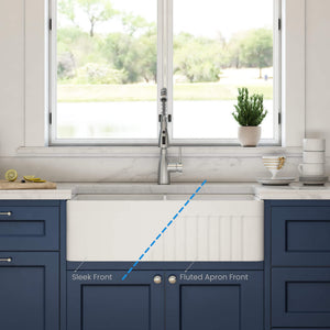 33″ Fireclay Farmhouse double Bowl Kitchen Sink Pillar Series – K2-DF33PI