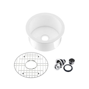 19″ Round Fireclay Undermounted Kitchen Sink Crater Series – K2-S19RO