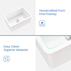 27″ Fireclay Undermounted Kitchen Sink Landis Series – K2-S27