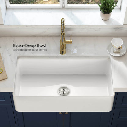 36″ Fireclay Farmhouse Single Bowl Kitchen Sink Pure Series – K2-SF36