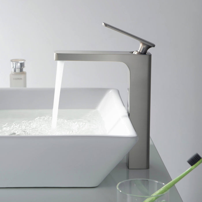 KIBI Infinity Brass Single Handle Bathroom Vessel Sink Faucet