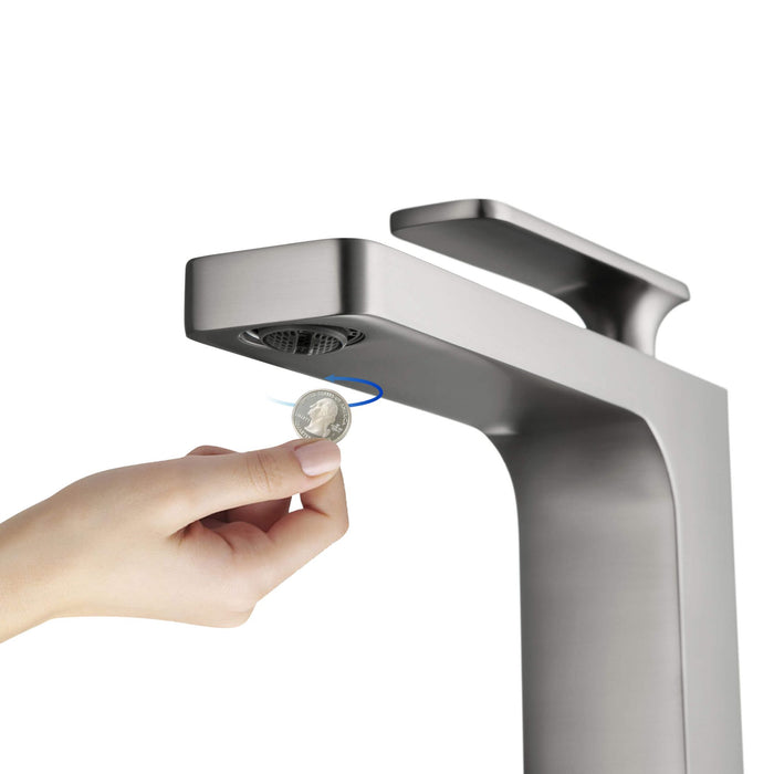 KIBI Infinity Brass Single Handle Bathroom Vessel Sink Faucet