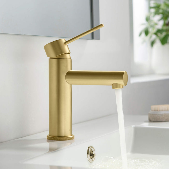 KIBI Circular X Brass Single Handle Bathroom Vanity Sink Faucet