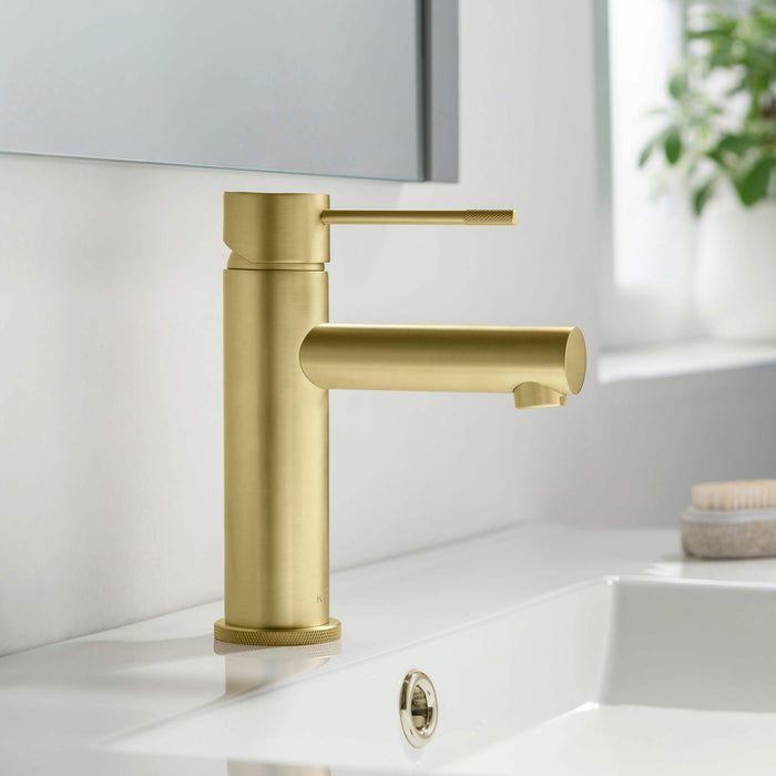 KIBI Circular X Brass Single Handle Bathroom Vanity Sink Faucet