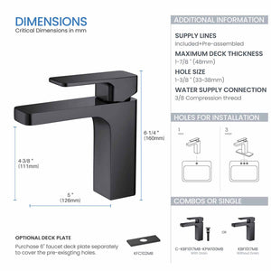 Blaze Single Handle Bathroom Sink Faucet