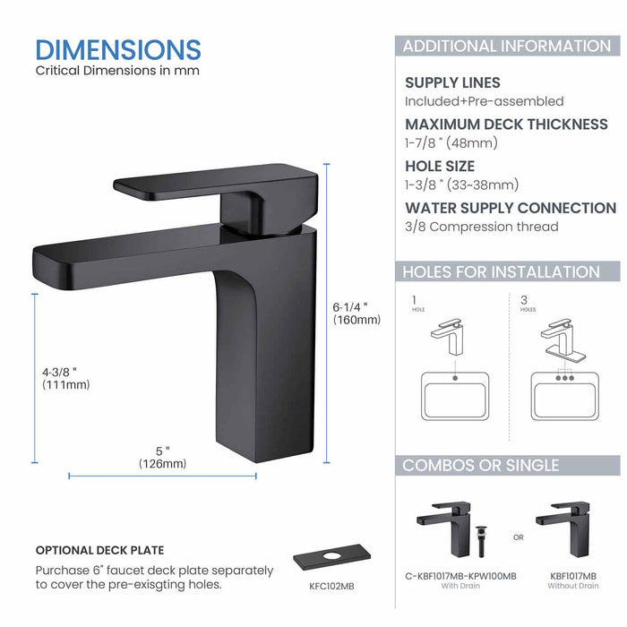 Blaze Single Handle Bathroom Sink Faucet